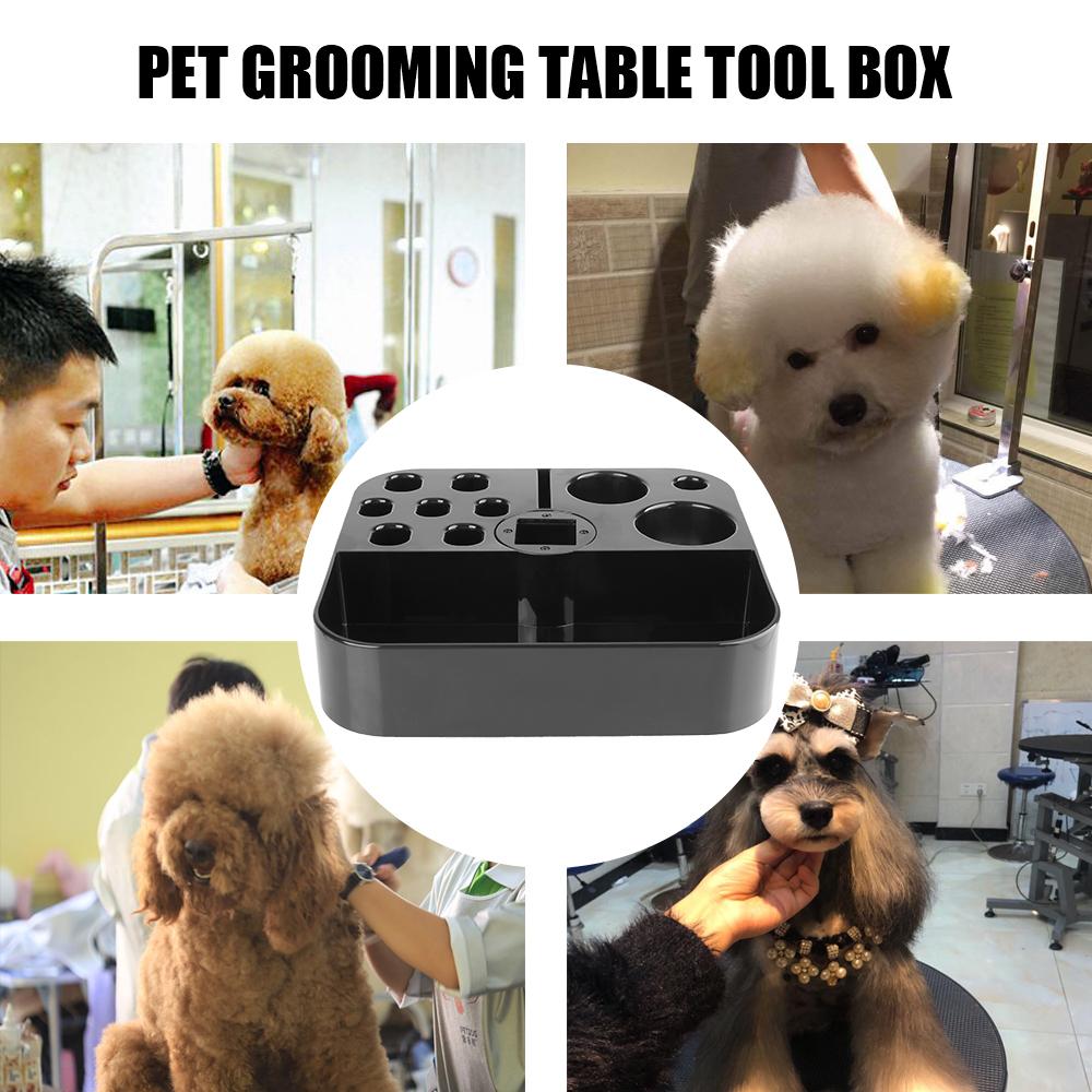 Plastic Storage Box Table Scissors Dog Comb Boxes Brushes Organizer On the Bracket Dog Cat Supplies Pet Grooming Tools Groomer Tool