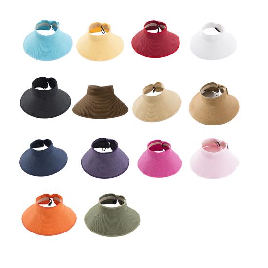 Protetor solar na moda da cor sólida da corda elástica do chapéu de pouco peso da praia