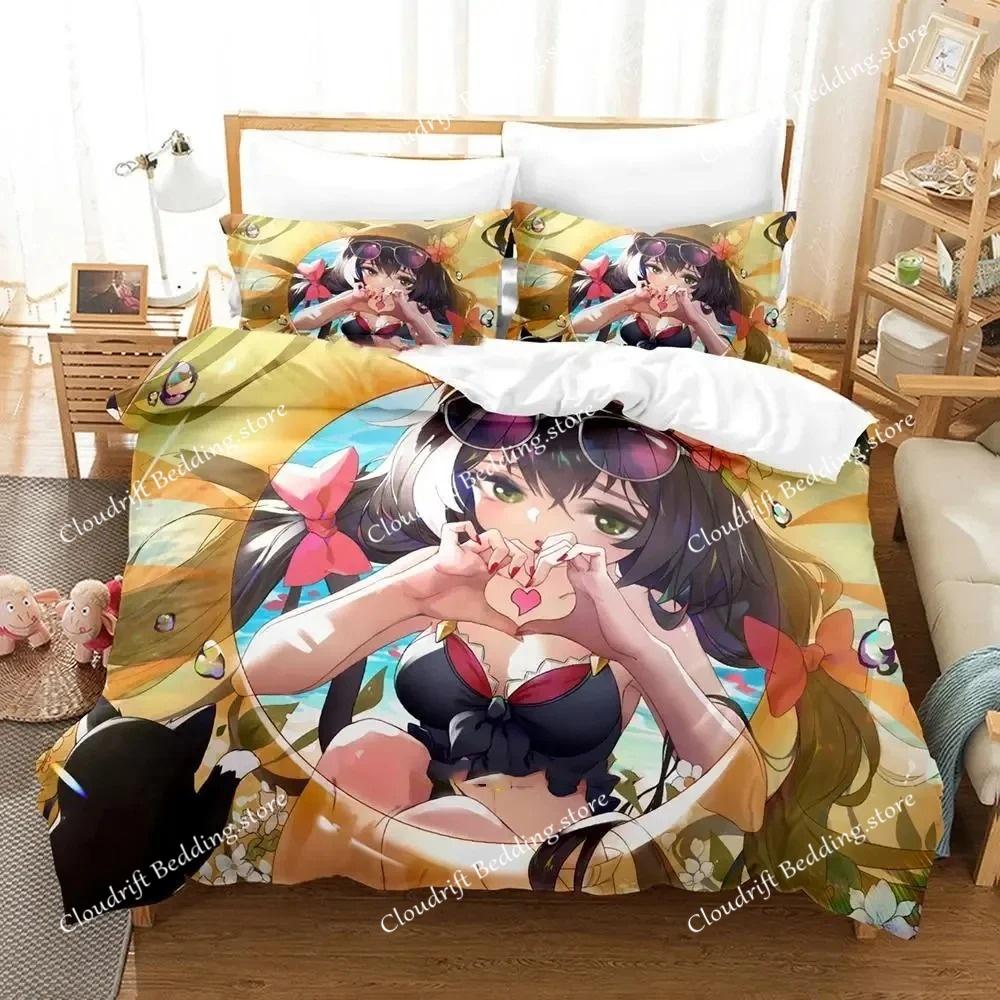 Anime Princess Connect ReDive Bedding Set Boys Girls Twin Queen Size Duvet Cover Pillowcase Bed Kids Adult Home Textileextile