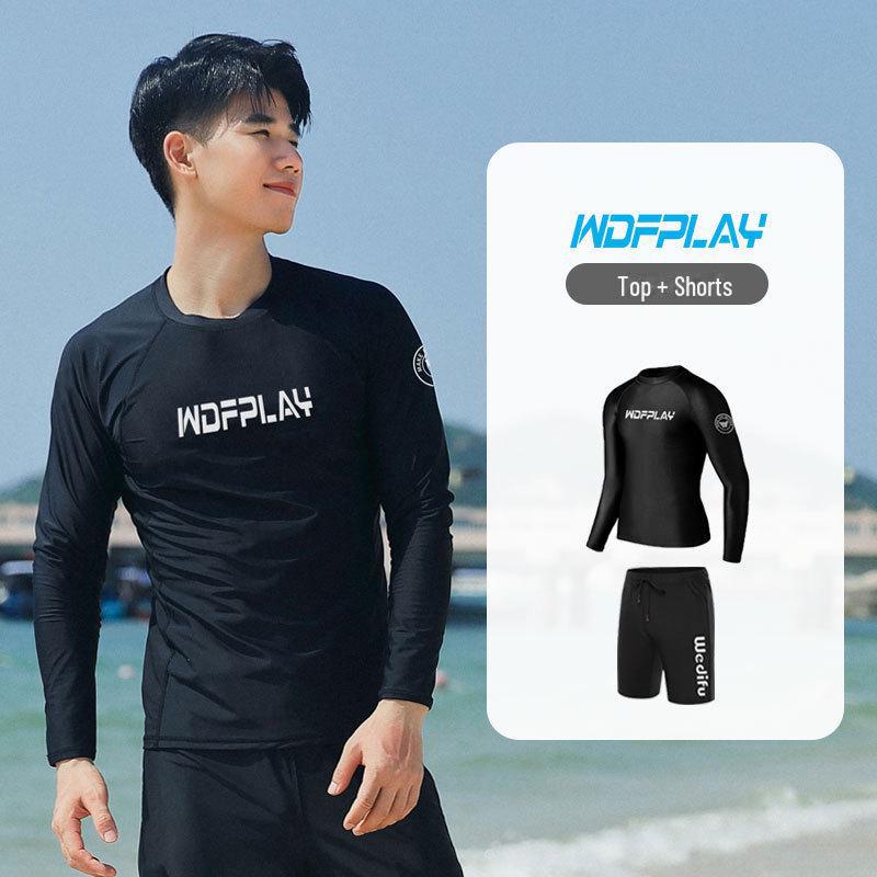 

Мужской быстросохнущий костюм для дайвинга и серфинга: Длинный рукав, разрезной дизайн, солнцезащитный крем, защита от медуз, облегающий крой, на молнии. XXXL for 80-90kg