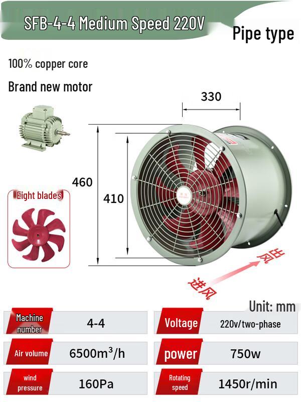 Dalan High-Temperature Industrial Axial Flow Fan Standard