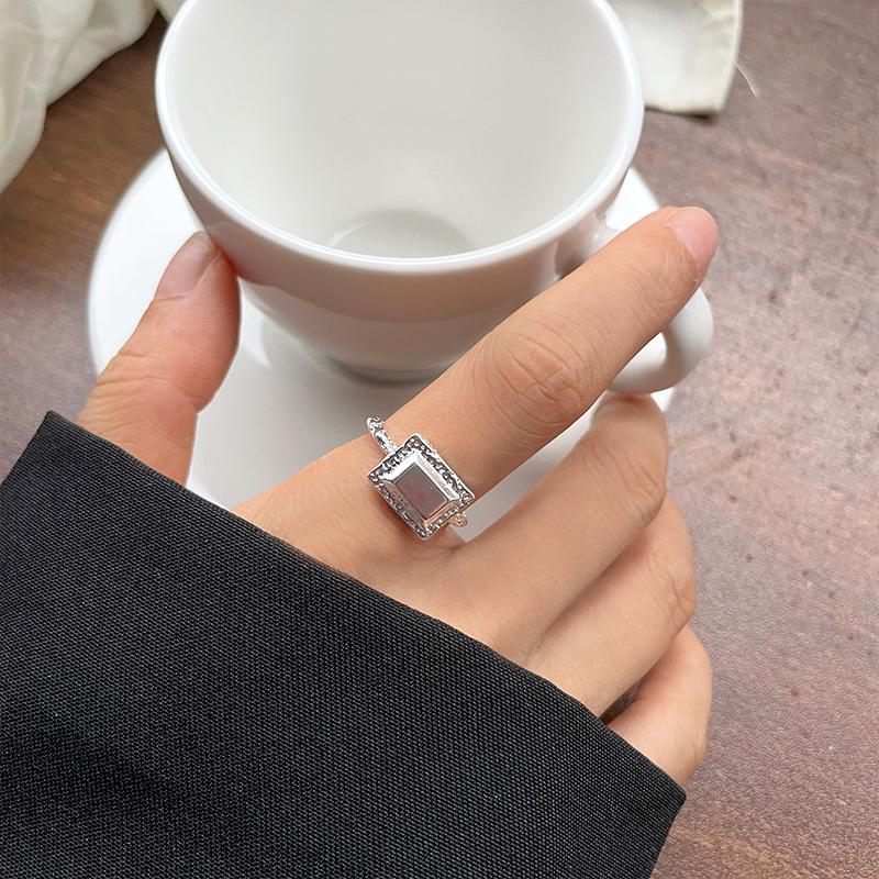 

Lan Zhi Кольцо женское геометрическое открытое из стерлингового серебра 925 пробы «Снежинка» - Стиль «Инс», Не тускнеет. Adjustable