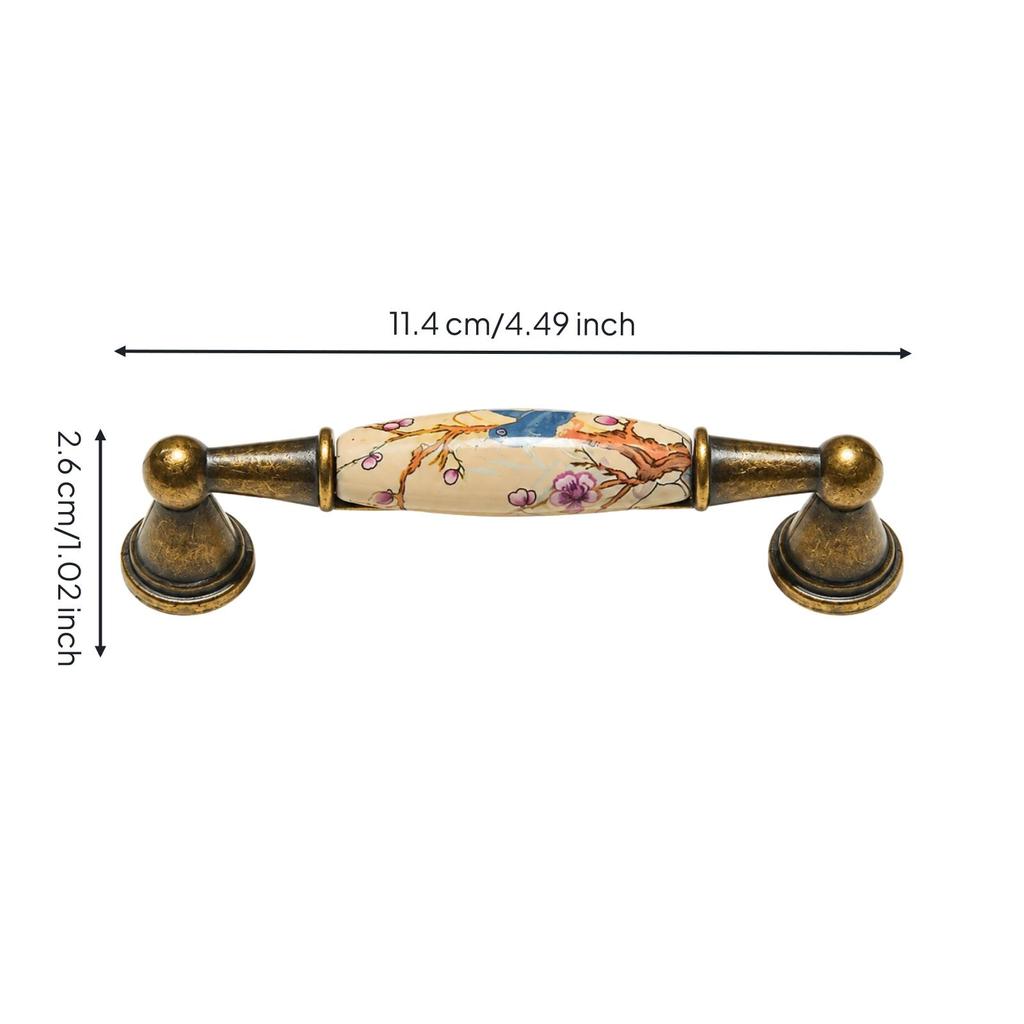 Wardrobe Drawer Pull Elegant Ceramic and Metal Furniture Handle Sturdy