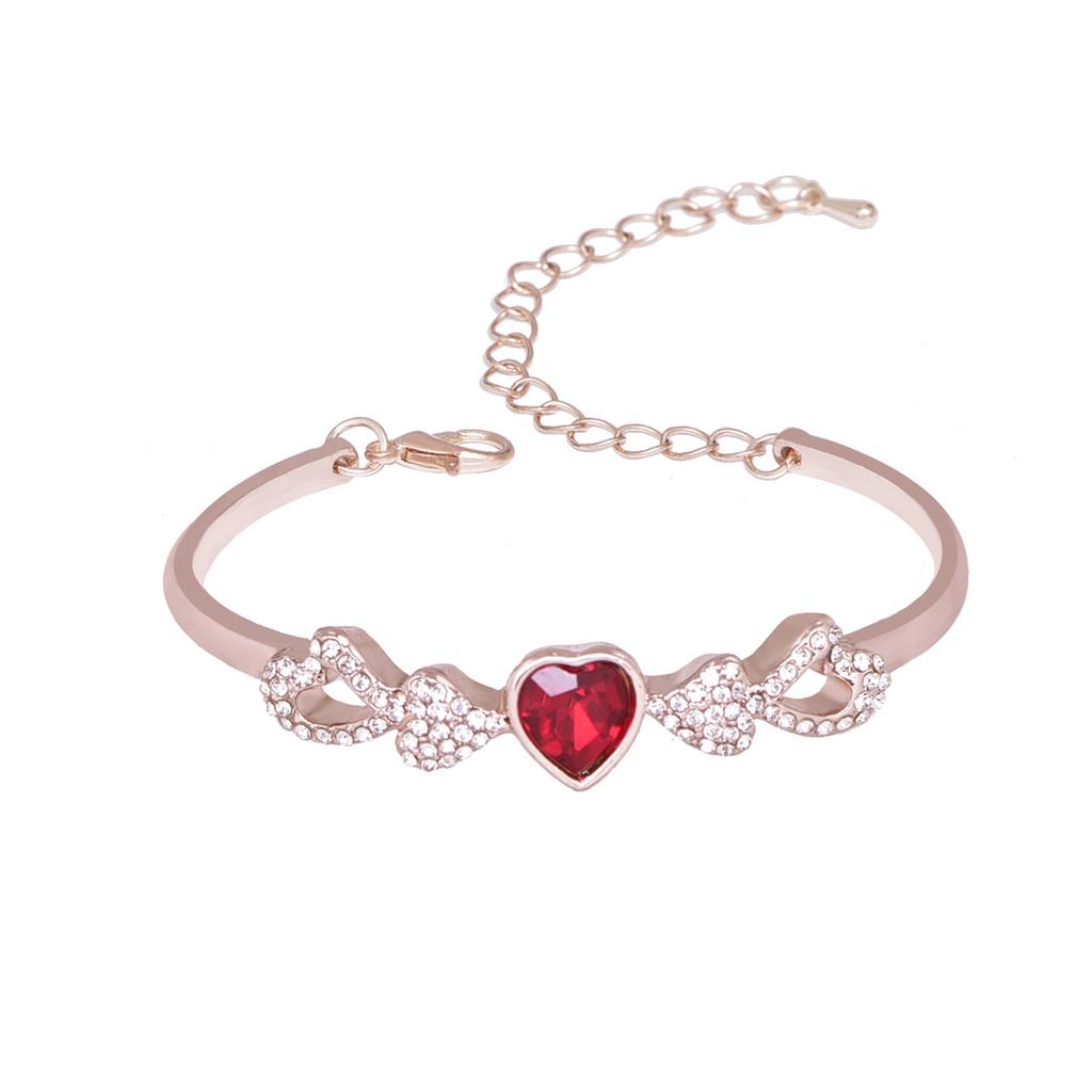 Ladies Elegant Crystal Love Heart Bracelet