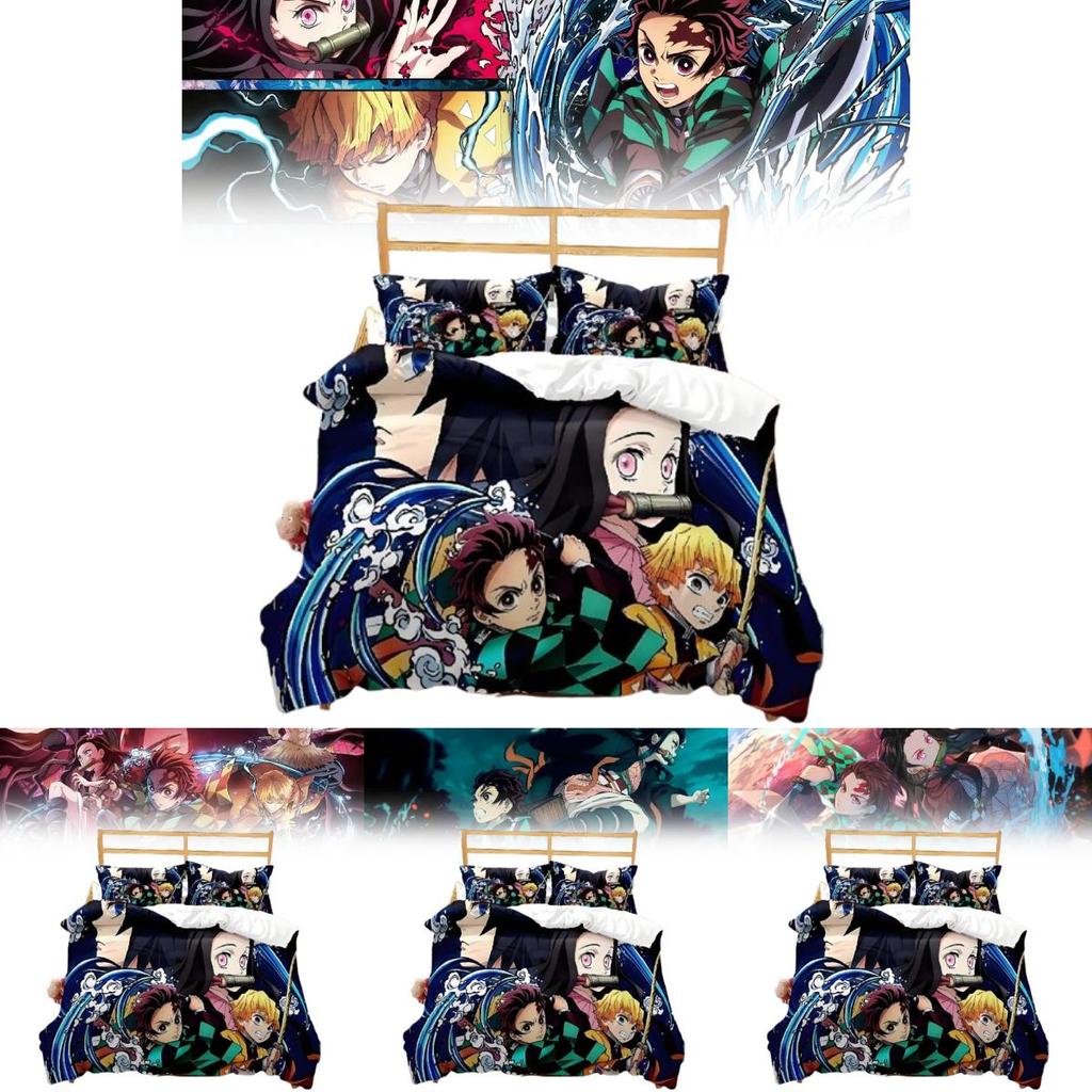 Demon Slayer Bedding Set With Fleece Fabric And Multisize Options For Cozy Sleep