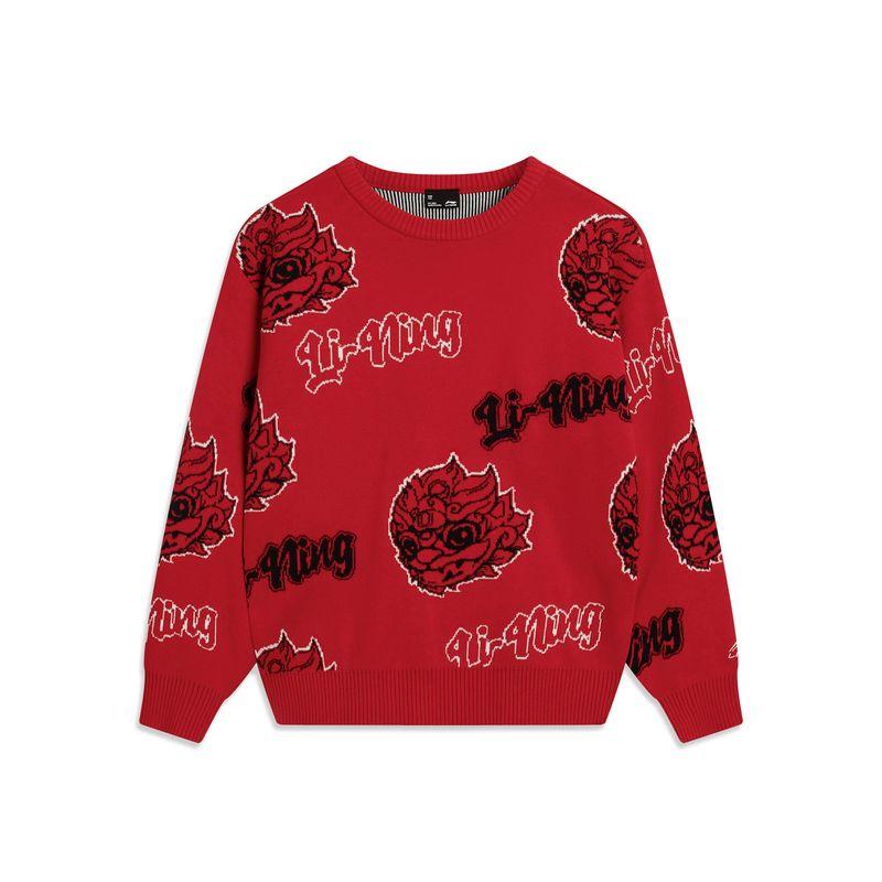 

Li Ning New Year Sweater 2025 Snake Year Birth Year Red Clothes Men s Clothing Small Girls and Teen Girls New Year Clothes Autumn Clothes Cinnabar red 110