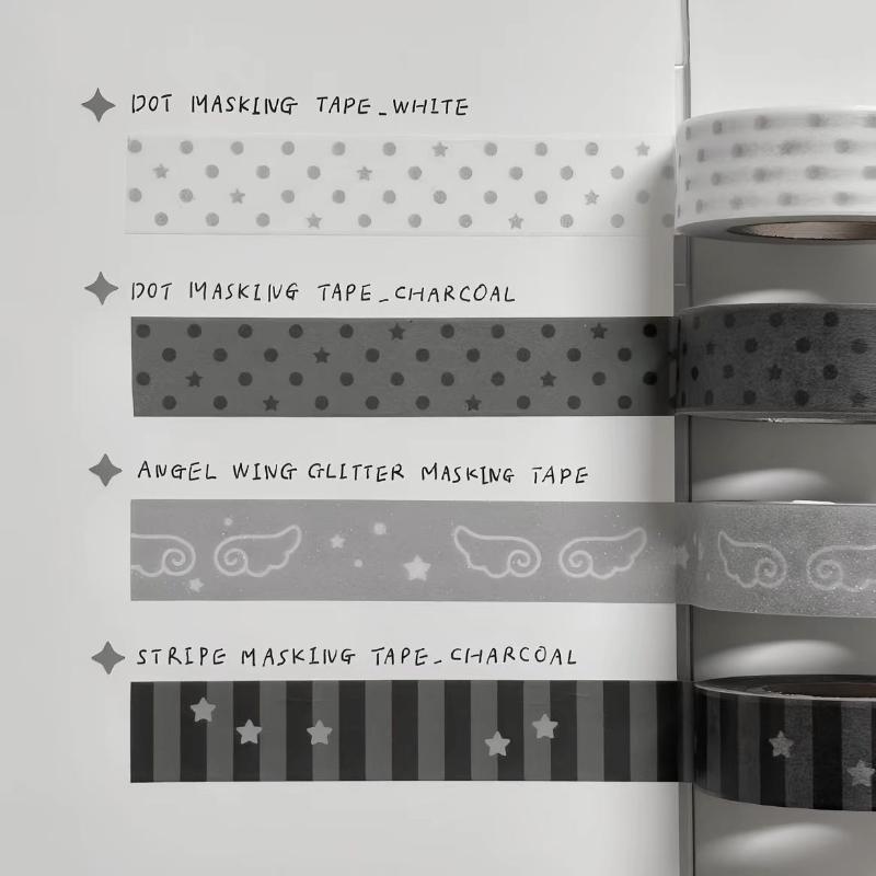 Korean Wings Pentagram Teeth Cute Paper Decorative Tape Set Tape Pack For Bookkeeping Diy Journals Material School Stationery