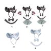 Kinder Elefantenkostüm Set Elefantenohren Stirnband Schwanz Fliege Tutu Handschuhe für Halloween Weihnachten Tier Cosplay Kostümsets