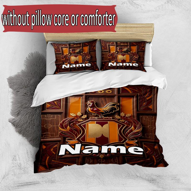 3pcs Duvet Cover Set (1*Duvet Cover + 2*Pillowcase, Without Core), Custom Name Bradford City AFC Pattern Bedding Set, Home Bedroom Decor Gift