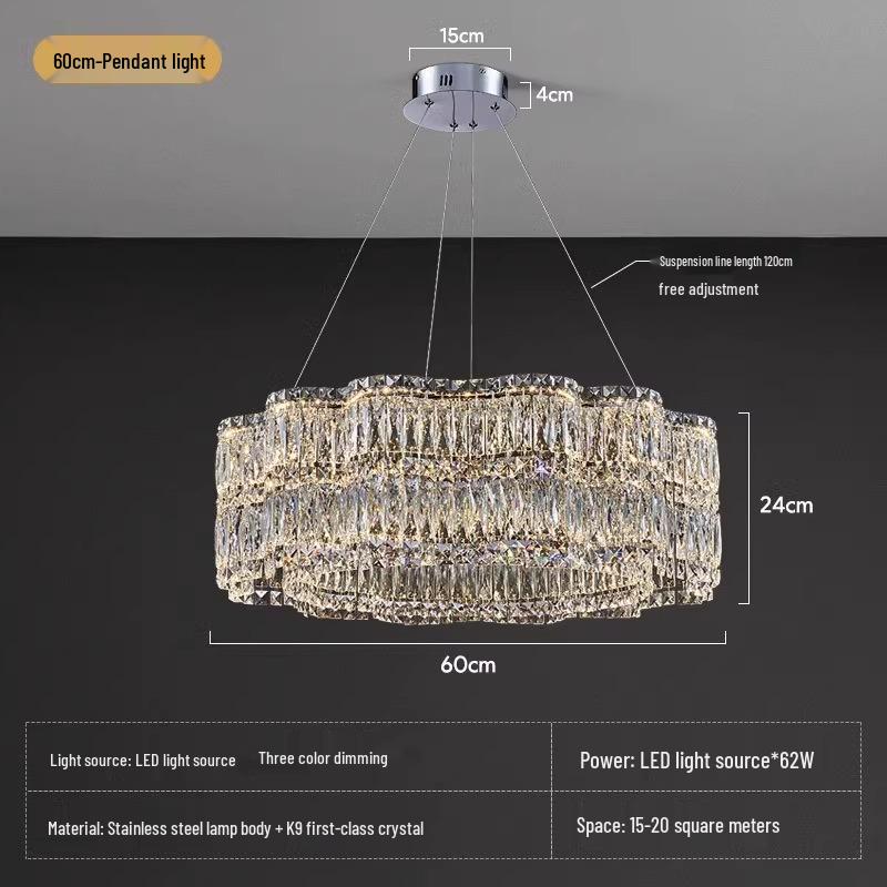 Luxurious Crystal Chandelier: Stylish, Creative & Modern Lighting Fixture for Living Room or Restaurant (2025 New Model)
