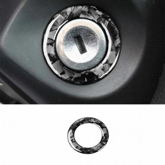 Ignition Key Hole Ring Forged Carbon Fiber Sticker Trim For Ford Mustang 2009-14