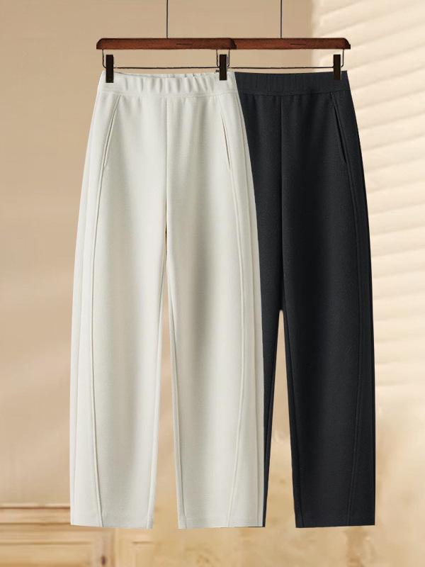 Women's Wide-Leg Velvet Thickened Sweatpants - Casual, Warm, Loose-Fit for Autumn/Winter 2025