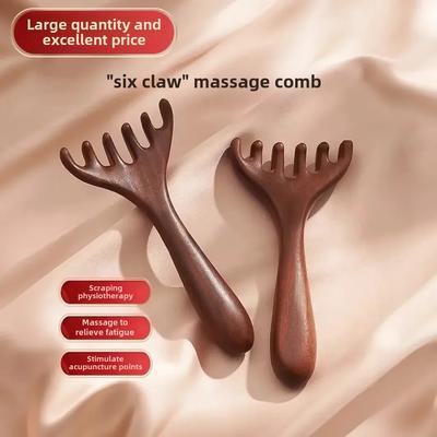 Six-Claw Massage Comb Deer Antler Scraping Massager Whole Body Scalp Promote Blood Circulation Relaxation Body Tool