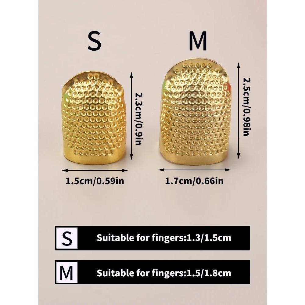 Ein großer und ein kleiner verstellbarer Retro-Fingerhutring, handgefertigt, rutschfest, Stickerei-Gegengewicht, Nadeldrücker