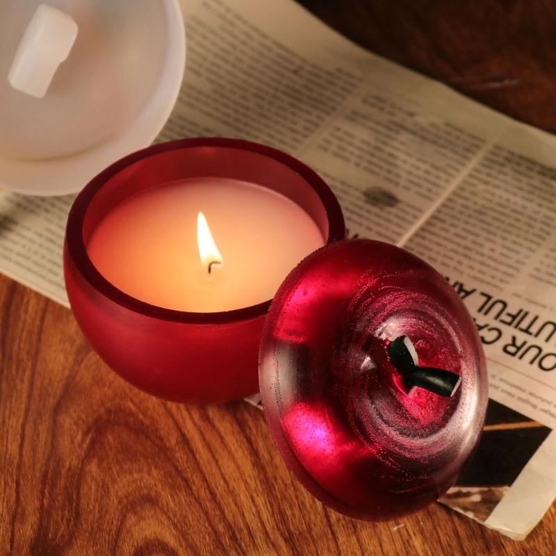 Christmas Fruit Storage Box Mold Candle Cup with Lid Concrete Silicone Mould  Flowerpot Jar Resin Plaster Cement Mold