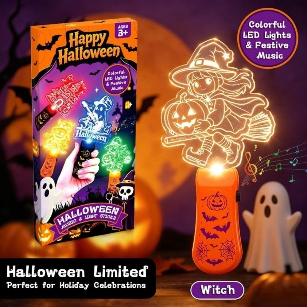 Halloween Lamp LED Glow Sticks with Sound Santa Claus Mini Handheld Night Lights Christmas Party