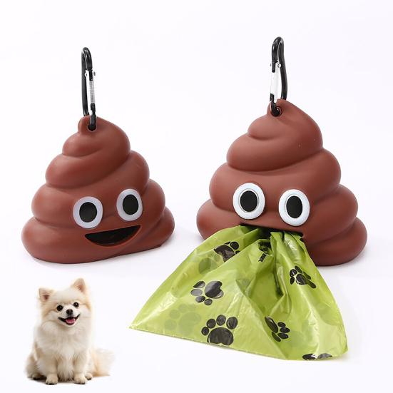 Poop Bag Dispenser One-Handed Easy Draw Leak Proof Dog Waste Bags Pet Waste Bag Dispenser with Carabiner