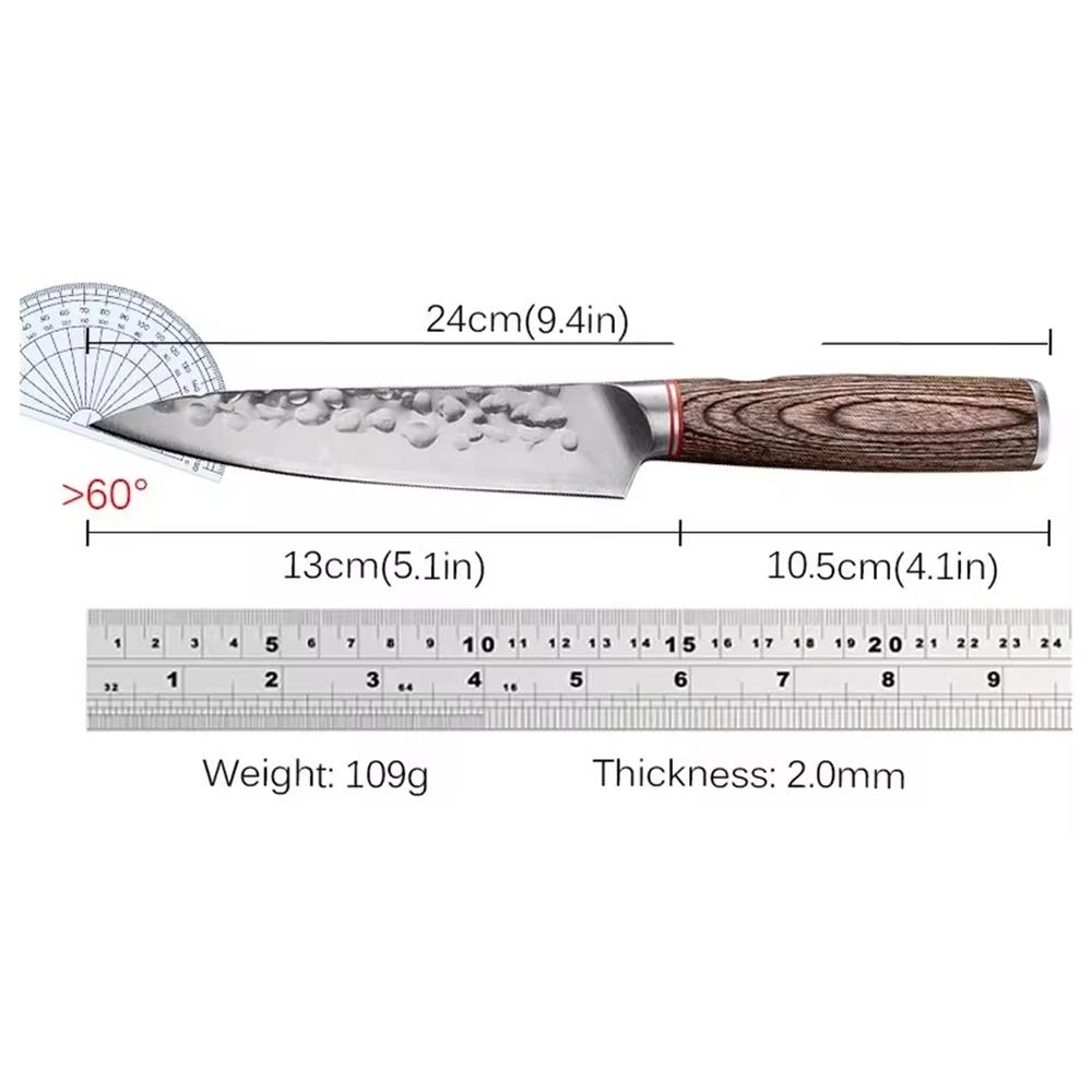 Santoku-Küchenmesser aus Kohlenstoffstahl für Zuhause, Restaurant, rasiermesserscharf, japanischer Koch, ergonomischer Griff