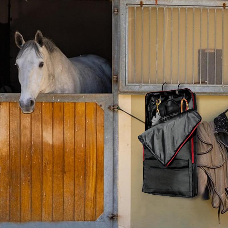 Horse Tack Bag Bridle Storage Bag With Zipper Pockets Adjustable Shoulder Strap Waterproof Stable Organizer Equestrian Supplies