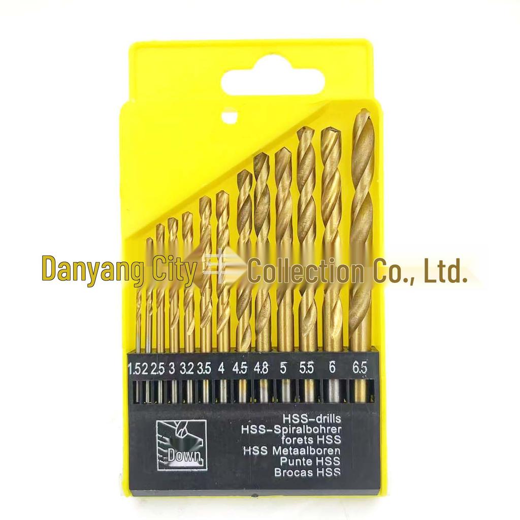 13-Piece Titanium Twist Drill Set 1.5-6.5mm for Wood & Plastic