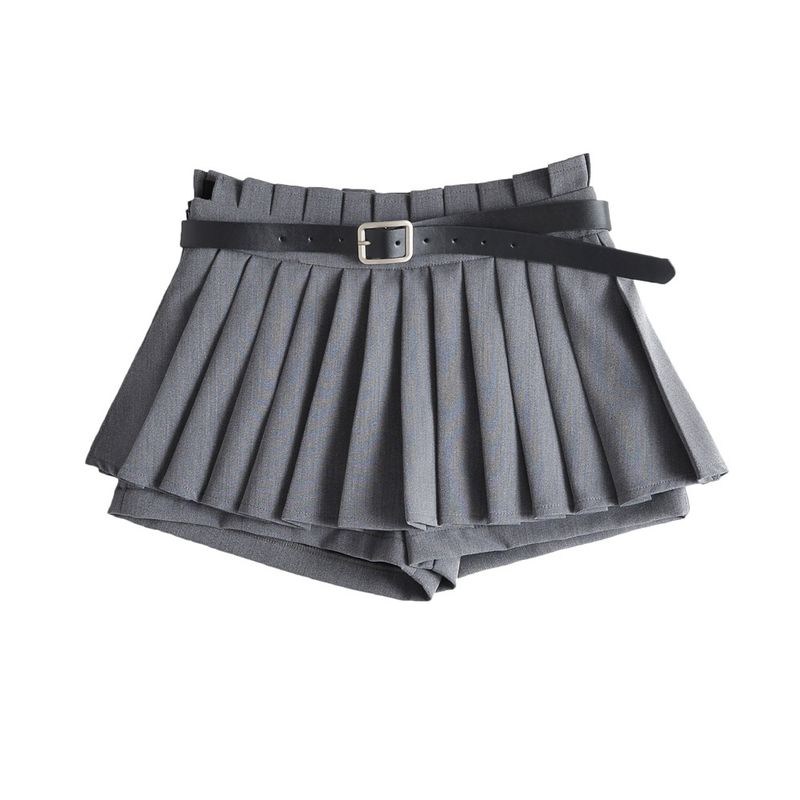 

Anti Glare High Waisted Slim Fit Pleated Skirt High Waist Slim-Fit Pleated Skirt Gray L(L)