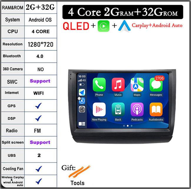 For Toyota Prius 20 2003-2009 Android Auto CarplayMultimedia Video Player Navigation Stereo Car RadioWIFI 4G GPS