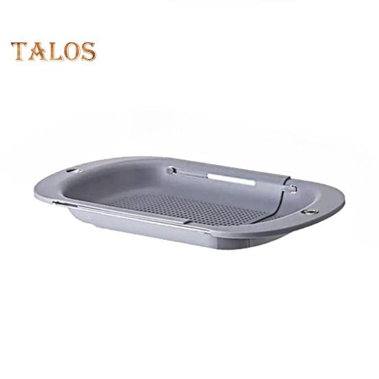 

Дуршлаг для мойки, корзина для овощей, фруктов, пасты, складная корзина для сушки, двухслойная сушилка для тарелок, кухонный органайзер Single Layer серый