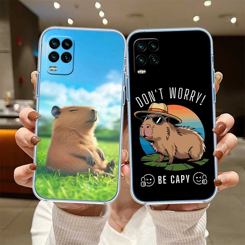NH13 Cartoon Capybara Transparent Phone Case for Samsung Galaxy A04 A04S A14 A23 A34 A54 M23 M33 M52 M53