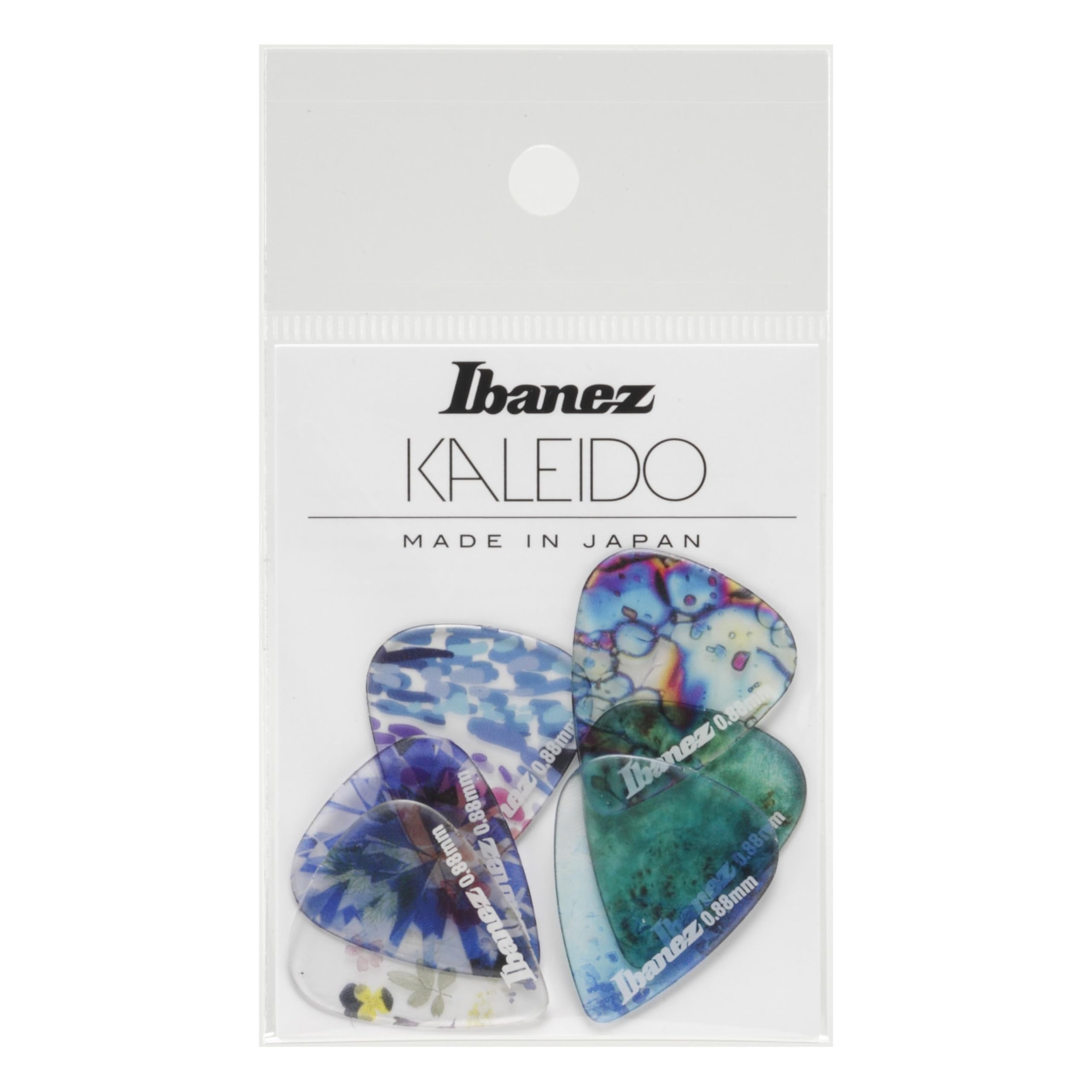 Набор медиаторов Ibanez серии KALEIDO, Tritan, разноцветный, форма капли, 6 шт., материал, дизайн, 0,88 мм, PCP14MH-C1