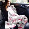 1pc Pink Fantasy Cute Cat Marie Home Decor Blanket, Couch Throw, Outdoor, Gift, Flannel Coverlet, Bedroom, Living Room, Travel