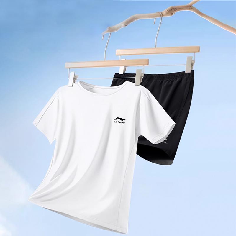 Li Ning Set Short Sleeved Shorts Unisex YATW081-1