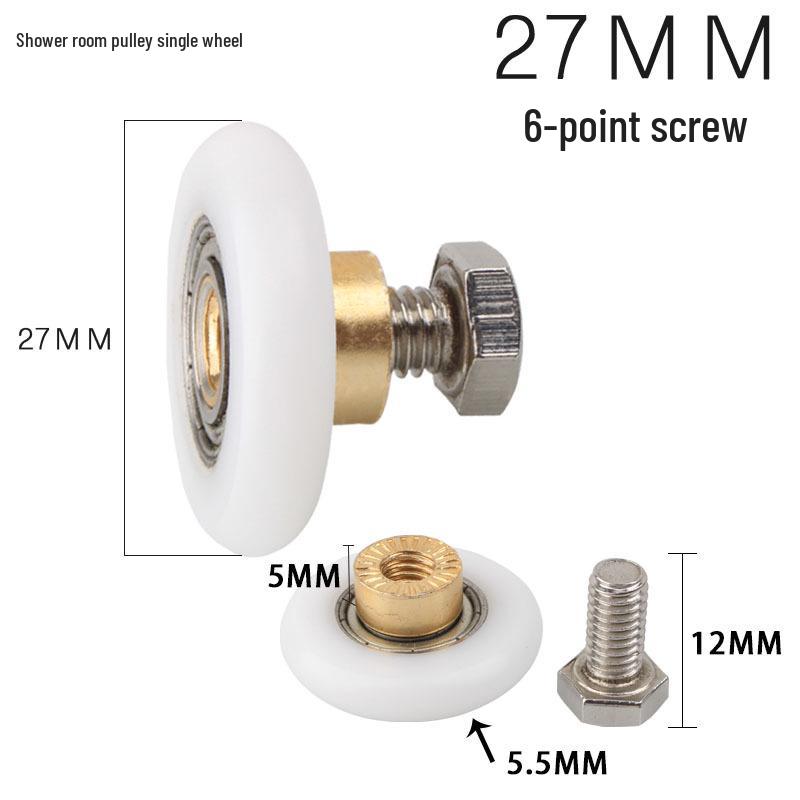 Shower Room Roller with Copper Ball Bearing & Stainless Steel Thread