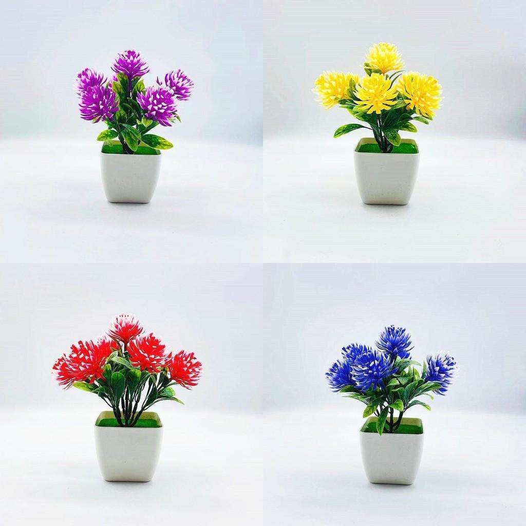 Plastic Flower Bonsai With Large Pinecone Spheres For Home Office And Gift Use