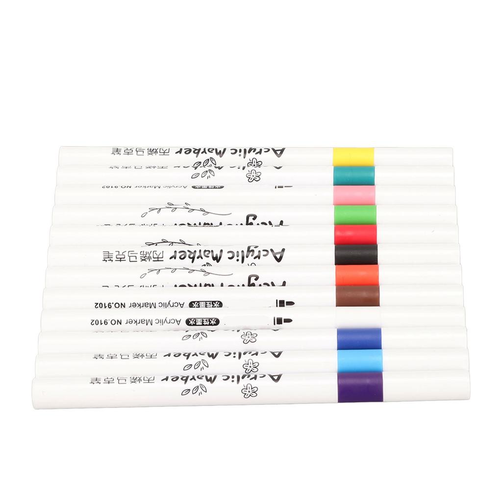Acrylic Paint Markers Strong Coverage Quick Dry Waterproof Round Barrel Graffiti Markers for Glass