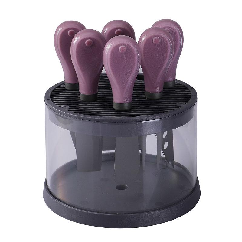 6-Piece Stainless Steel Cheese Knife Set: Includes Knife Block, Cutlery, Fork, and Butter Knife