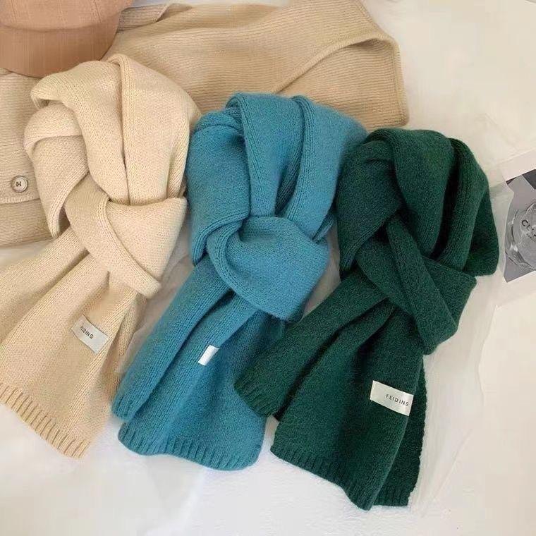 New Imitation Cashmere Knitted Scarf for Women Winter New Korean Fashion Versatile Warm Scarf Soft and Skin Friendly