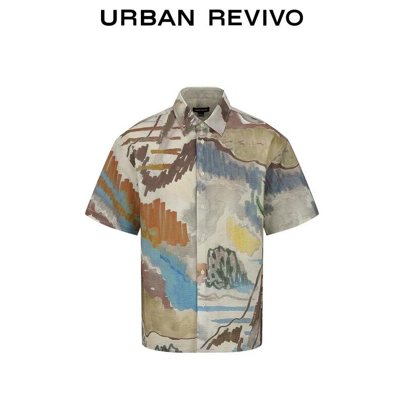 Men's Graffiti Print Short-Sleeve Casual Shirt