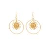 Tide Exaggerated Earrings Necklace Female Personality Hip Hop Sun Geometry Round Light Luxury Temperament Niche Suit