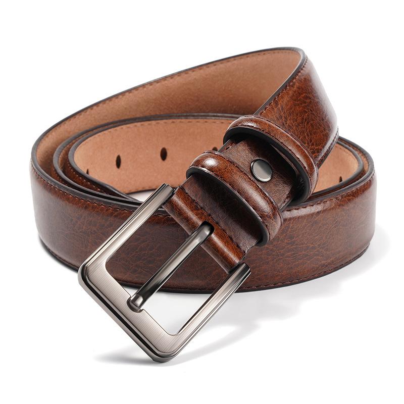 

Ретро Новый Кожаный Ремень для Мужчин Ремень из Натуральной Кожи для Мужчин и Мужчин Среднего Возраста и Молодых Людей Универсальный Ремень с Пряжкой-Штырьком 120cm