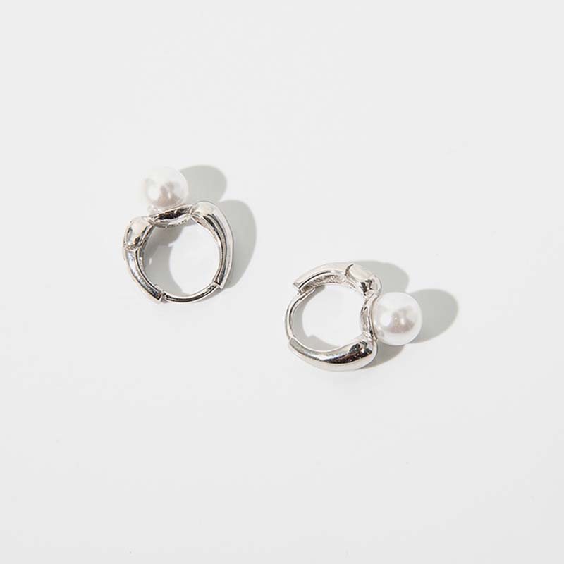 

Gold Color Imitation Pearl Hoop Earrings for Women Fashion Eardrop Minimalist Hoops Wedding Party Jewelry Dropshipping
