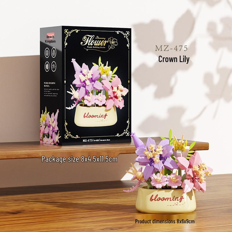 Music Flower Box Compatible Building Blocks Bouquet: Sunflower & Carnation Toy for Children and Teachers