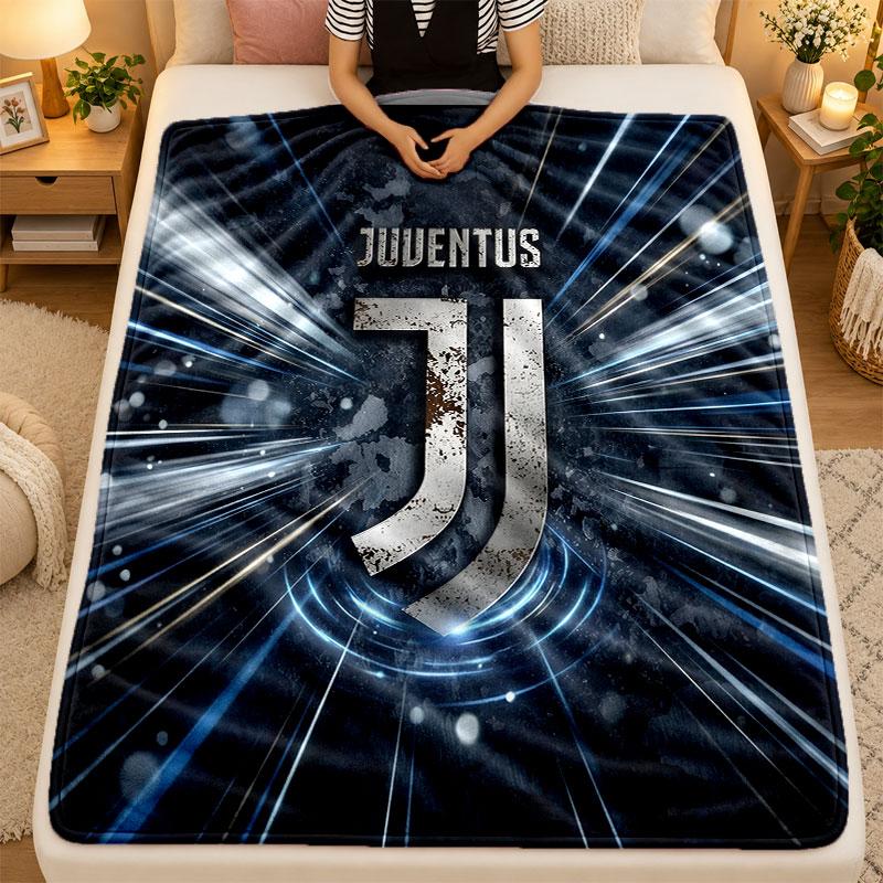 Flanelinis pledas Juventus FC Šiltas minkštas pledas naudojimui patalpoje ant sofos, lovos, svetainėje