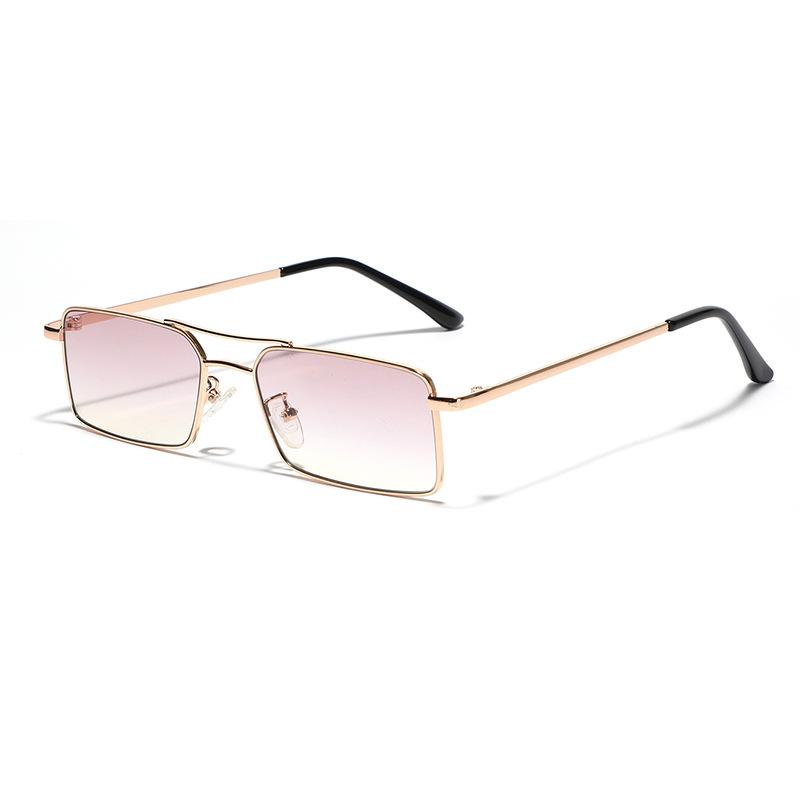 Brýle Kovové Obdélníkové Univerzální Sluneční brýle Pánské Osobnostní Trend Sladké Cool Dvojitý Nosník Sluneční brýle Dámské