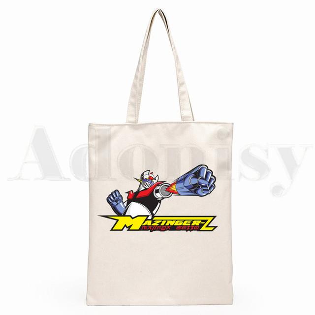 Mazinger Z Japan Anime Old Classic Manga Robot Grafic Cartoon Print Genți de cumpărături Fete Fashion Casual Pacakge Hand Bag