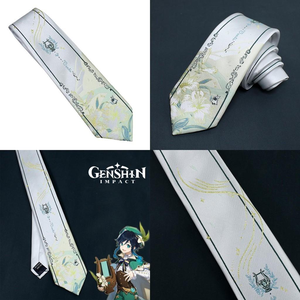 Gioco Originale Genshin Impact Cravatta a Vento da Bardo Cravatta in Stile Anime Per Moda Scolastica Jkdk