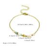 Elegant 18k Gold-Plated Stainless Steel Bracelet with Natural Stone Inlay - Trendy and Fade-Resistant for Women