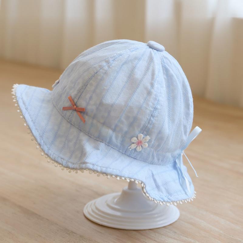

Шапочка для девочки, летняя тонкая шляпа от солнца для девочек, шляпа рыбака, шапка для новорожденного, детская шляпа принцессы, шапочка для бассейна синий