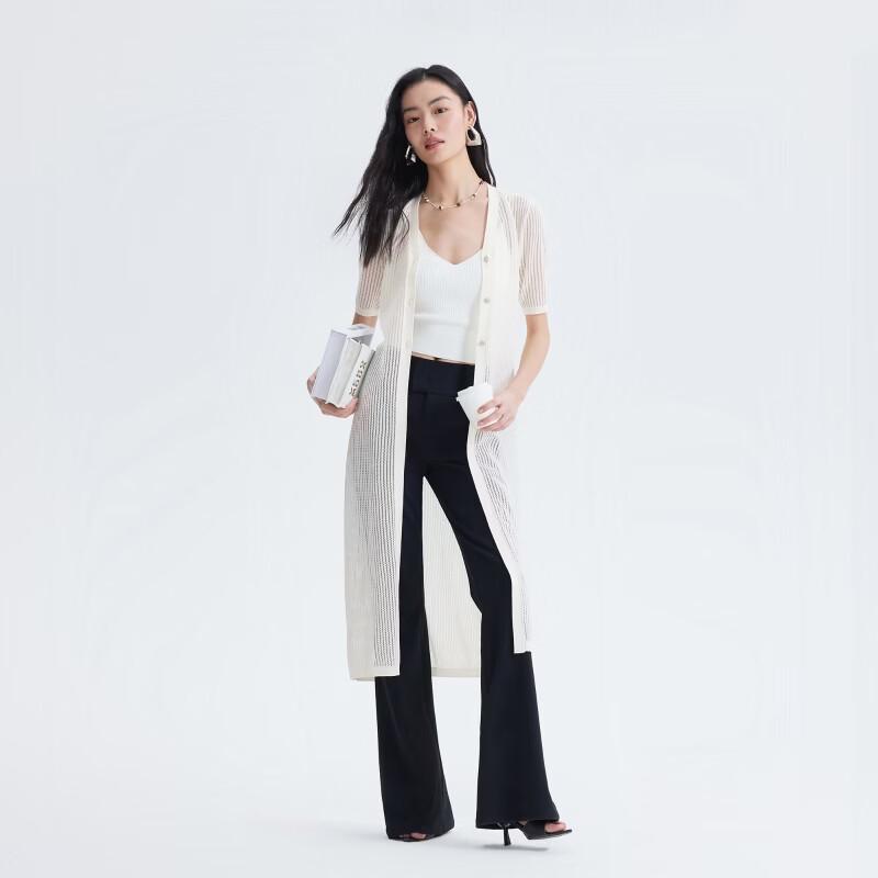 VEROMODA Ribbed V-Neck Midi Dress with Rhinestone Buckle