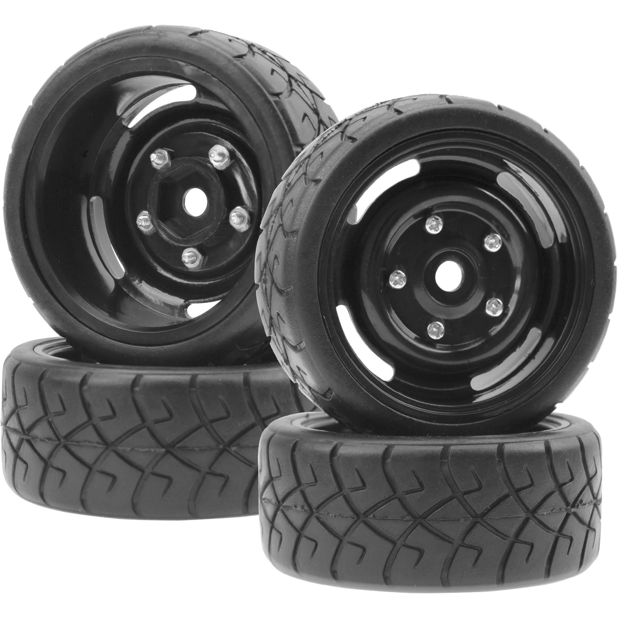 

RC Outer Diameter Rubber Road Tire with 12mm Hex Rim for Scale RC Car 1/10 2.55 1/10 On-Road