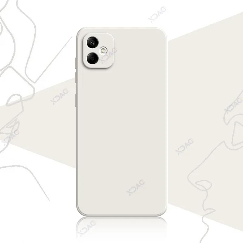 Luxury Square Liquid Cute Silicone Phone Case for Samsung Galaxy F05 Global 360 Soft Protective SamsungF05 Anti-fall Back Covers